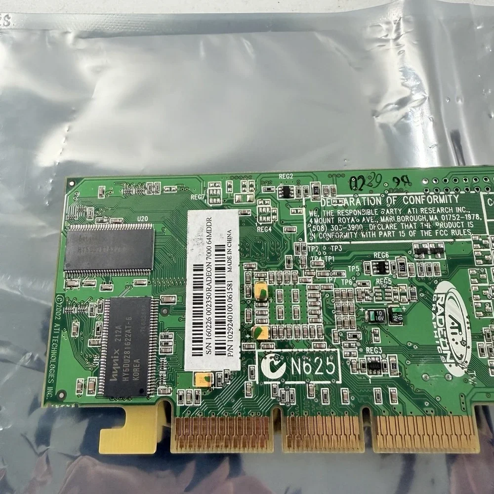 Lot Of 2 ATI Radeon 7000 64MB DDR AGP VGA Computer Graphics Video Cards
